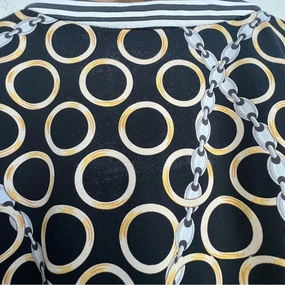 J McLaughlin Banded Collar Biscayne Tunic Top Gold Catalina Cloth Chain Print - Picture 12 of 16